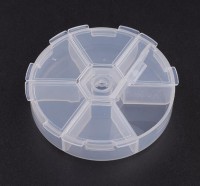 DIY-3031 透明白色塑膠耳飾品包裝圓盒子整理盒 diy收納盒便攜輕巧2個裝