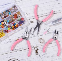 DIY-004  粉紅三件套耳環飾品工具套裝