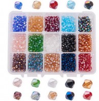 DIY-7011 4mm電鍍AB彩切面玻璃珠子15色盒裝手工串珠