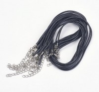 DIY-8064  2mm韓國蠟線黑色項鍊繩子半成品diy手工項鍊20條