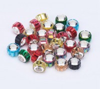 DIY-7043  混色切面玻璃珠子diy圓柱形孔珠串珠手鏈-50粒裝